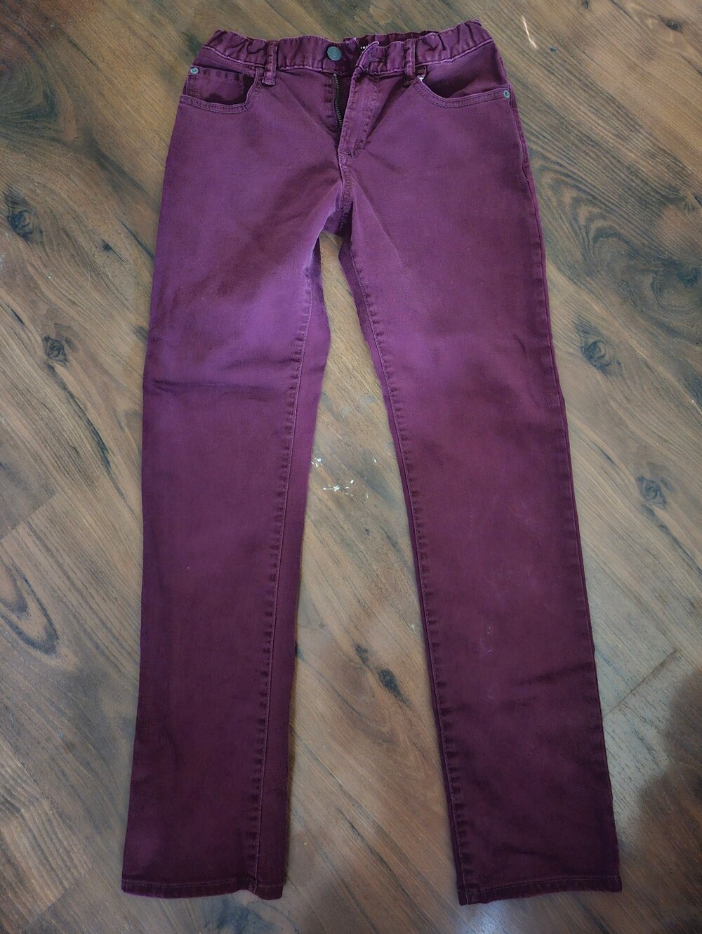 GAP Burgundy Denim Pants Boy's Size 14 With Adjustable Waist
